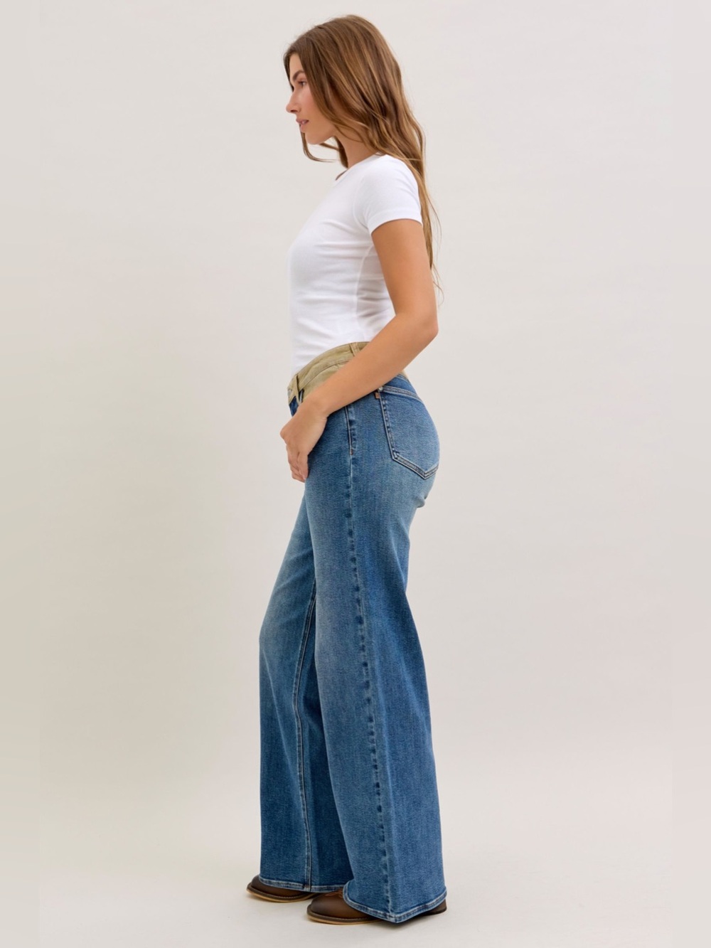 Judy Blue MR Column Straight Jeans with Corduroy Waist - Picture 7 of 11